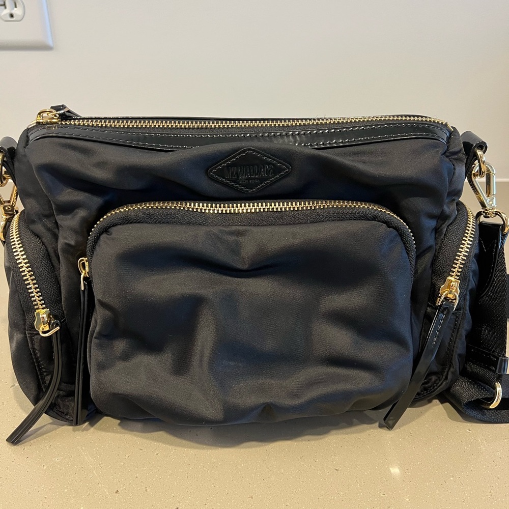 MZ Wallace Chelsea Black Nylon Crossbody Bag